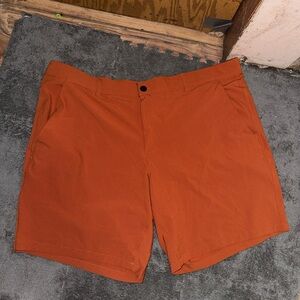 George Men's Rust Orange Flat Front Shorts
